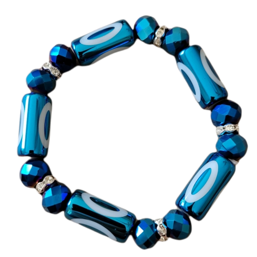 Metallic blue bracelet